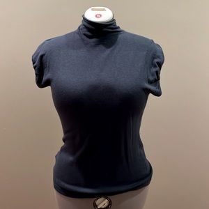 Talbots mock turtle neck with capped sleeves